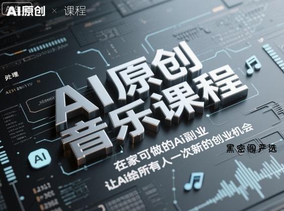 AI原创音乐课程，在家可做的Ai副业，让Ai给所有人一次新的创业机会-HeiMiGe