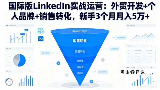 国际版LinkedIn实战运营：外贸开发+个人品牌+销售转化，新手3个月月入5万+-HeiMiGe