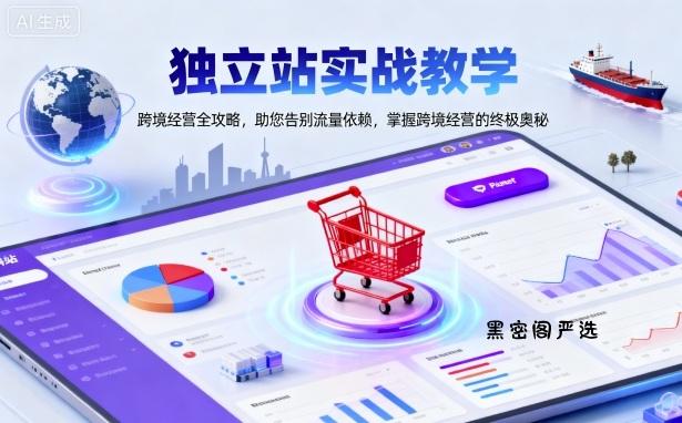 独立站实战教学，跨境经营全攻略，助您告别流量依赖，掌握跨境经营的终极奥-HeiMiGe