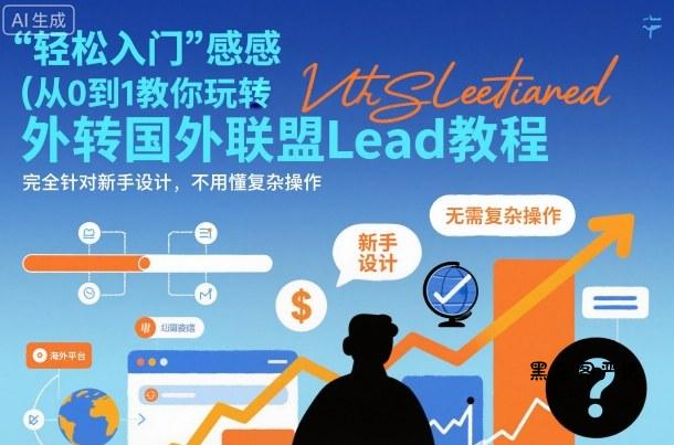 国外联盟賺美刀项目，从0到1教你玩转国外联盟Lead教程，纯新手可操作性100%-HeiMiGe