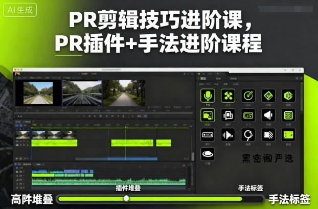 PR剪辑技巧进阶课，PR插件+手法进阶课程-HeiMiGe