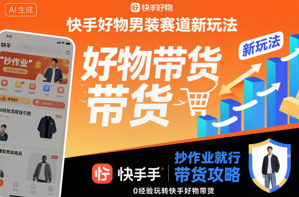 快手好物男装赛道新玩法，抄作业就行，0经验玩转快手好物带货-HeiMiGe