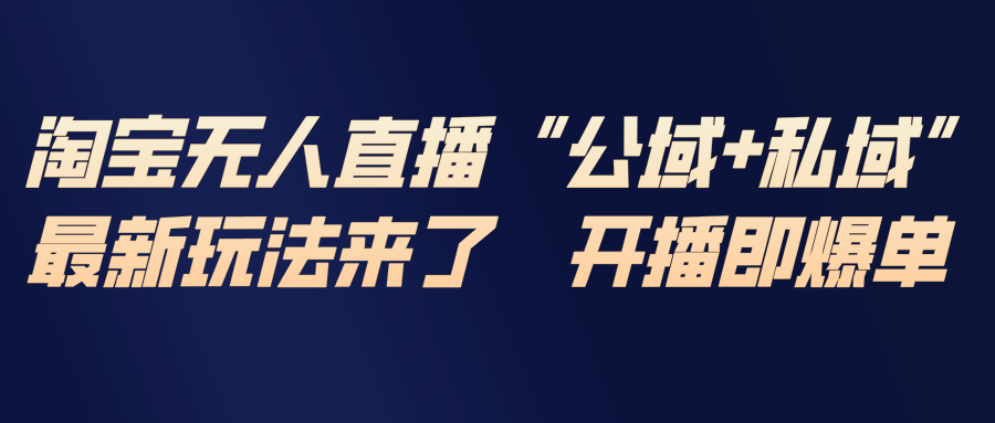 淘宝无人直播最新玩法，包含私域和公域两种玩法-黑密阁